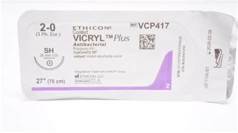 Ethicon Vcp417 2 0 Vicryl Plus Sh 26mm 12c Taper 27inch Imedsales