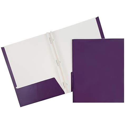 Jam Paper Laminated Two Pocket Glossy Folders With Metal Prongs