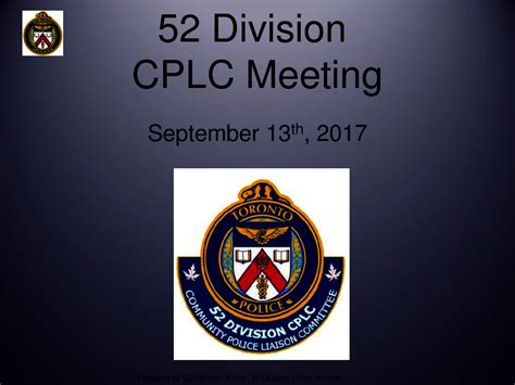 Community Police Liaison Committee Cplc 51 Division 52 Division Crime