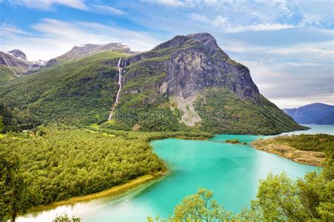 Lake Lovatnet In Norway Stock Image Image Of Cliff 100354313