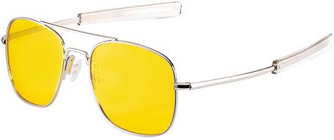weluk night vision driving glasses polarized aviator sunglasses for men yellow lens