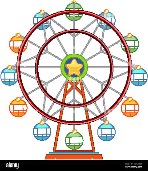Ferris Wheel Colorful Isolated On White Background Stock Vector Image