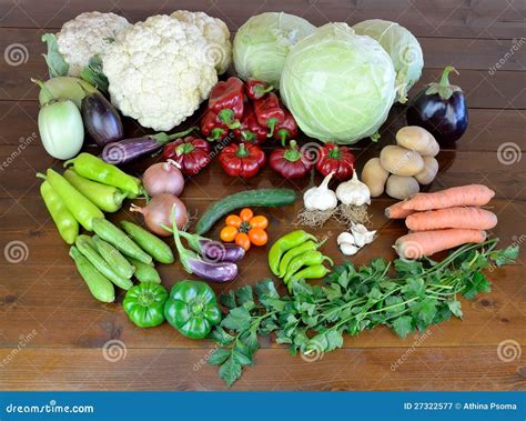 Vegetables On Wooden Table Stock Image Image Of Table 27322577