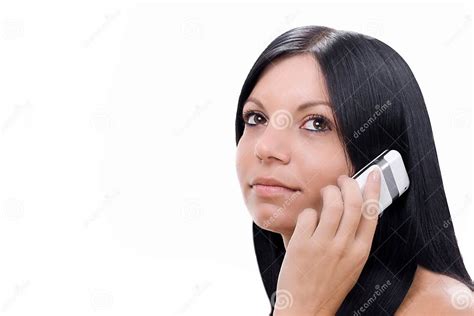 Girl Talking At The Cell Phone Stock Image Image Of Portrait Adult 10969263