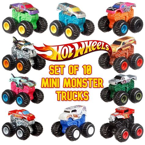 Hot Wheels Monster Trucks Set Of Minis Vehicles Series New