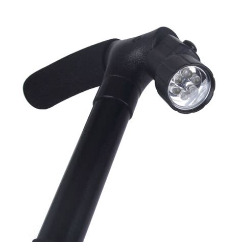 Adjustable Handle Folding Cane With Led Lights Black