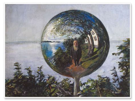 Self Portrait In A Glass Ball 1918 Af Christian Krohg Som Plakat