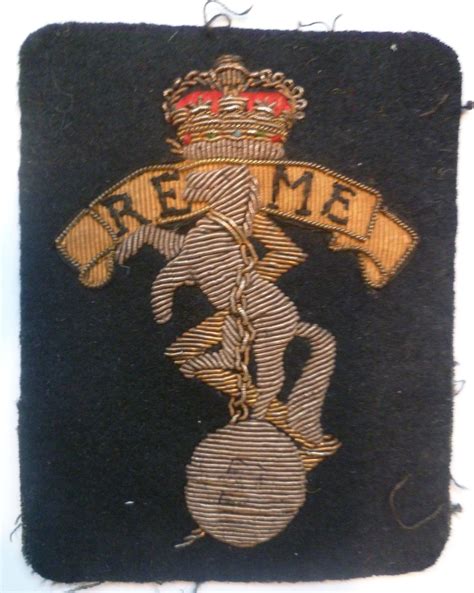 Royal Electrical Mechanical Engineers Reme Bullion Cloth Blazer Badge