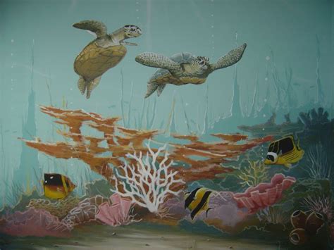 Underwater Mural For Baby Room Click To Enlarge Images Sea Murals Mural Underwater Theme
