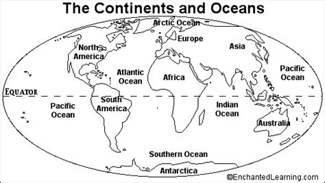 Blank Continents And Oceans Worksheets Continents And Oceans Quiz Printout EnchantedLearning