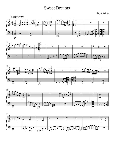 Sweet Dreams Sheet Music For Piano Solo