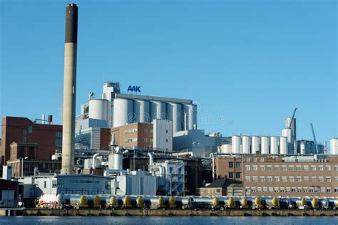 Karlshamn Aak Factory And Cityscape Editorial Photo Image Of Bottling