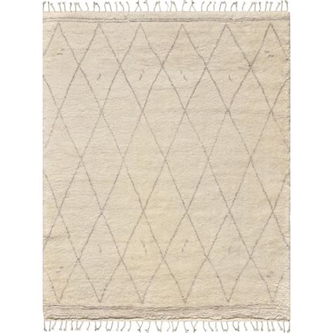 Pasargad Home Casablanca Ivory 8 Ft X 10 Ft Geometric Wool Area Rug