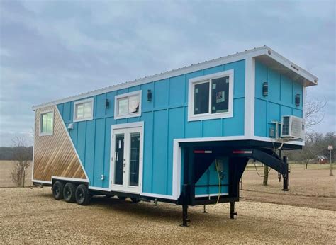 Tiny House By Tiny Heirloom Parades Stunning Blue Finishes Inside Out