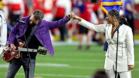 Super Bowl National Anthem With Jazmine Sullivan Eric Church Shines