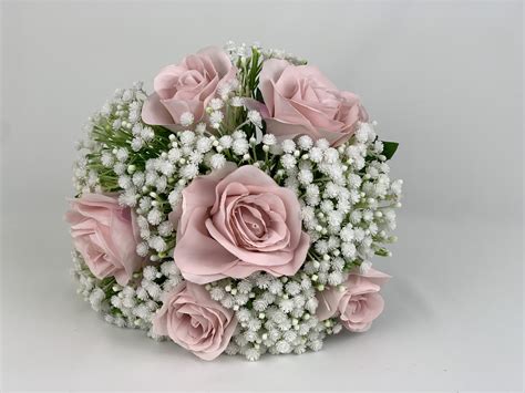 Artificial Wedding Flowers Package Silk Roses Gypsophila