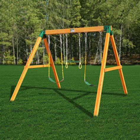 Gorilla Playsets Free Standing Residential Wood Playset With Swings In