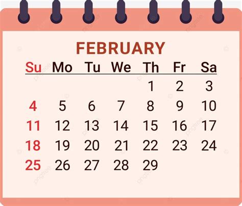 A Calendar For The Month Of Feb On A Pink Background