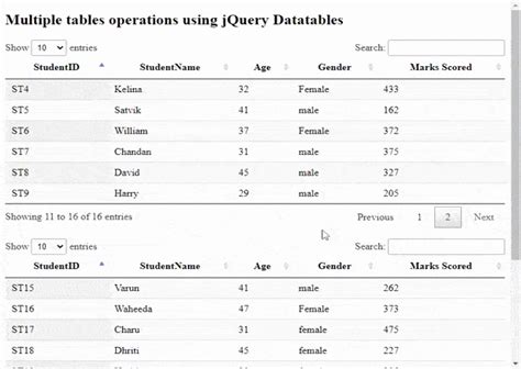 How To Initialize Multiple Tables Using JQuery DataTables Plugin