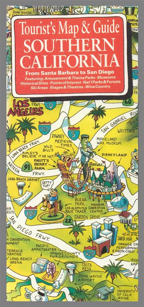 Covers Tourists Map And Guide Southern California From Santa Barbara To