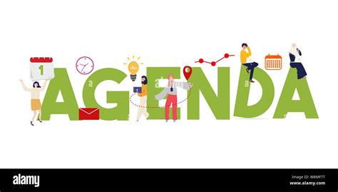Agenda Vector Letters Concept Business Illustration Calendar Large