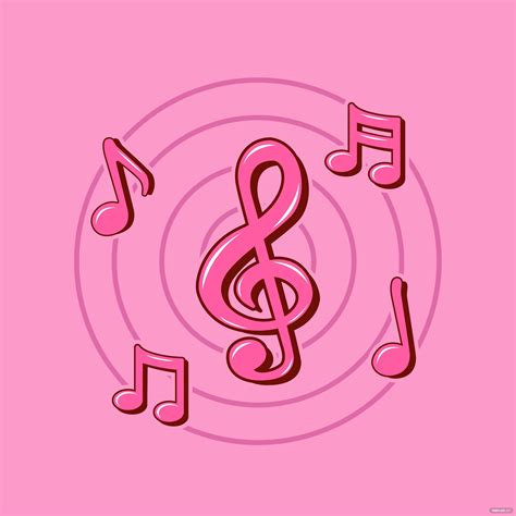 Pink Music Note Vector In Illustrator  Eps Svg Png Download