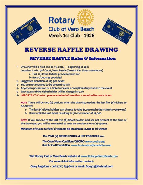 Rotary Reverse Raffle Drawing • Action Realty