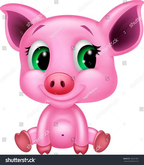 Cute Baby Pig Cartoon Stock Vector Royalty Free 166231961 Shutterstock