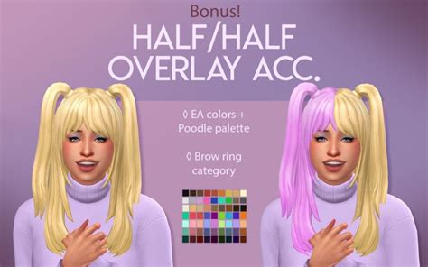 Jenna Hair Halfhalf Overlay Accessory Maxis Match Girl Makeover