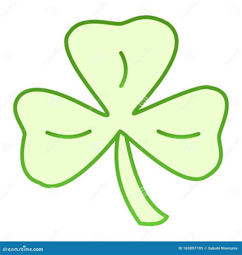 Three Leaf Clover Flat Icon Shamrock Green Icons In Trendy Flat Style