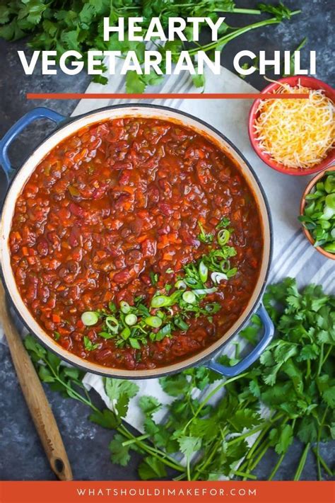 Chock Full Of Beans And Veggies This Hearty Vegetarian Chili Is Smoky Spicy And Oh So