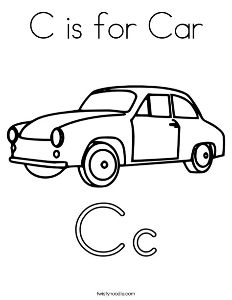 Html color codes are hexadecimal triplets representing the colors red, green, and blue. C is for Car Coloring Page - Twisty Noodle