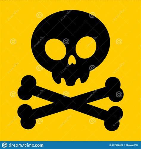 Danger Toxic Sign Skull Icon Warning Skull Symbol Stock Vector