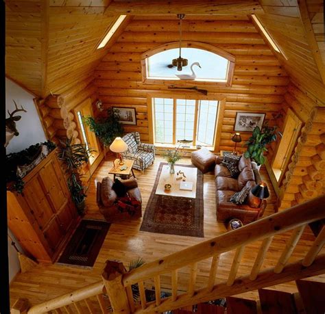 Plenty Of Space In This Log Home Living Room Log