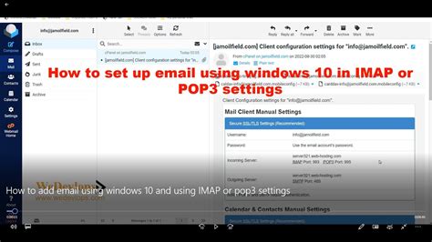 How To Add Email Using Windows 10 And Using Imap Or Pop3 Settings Youtube
