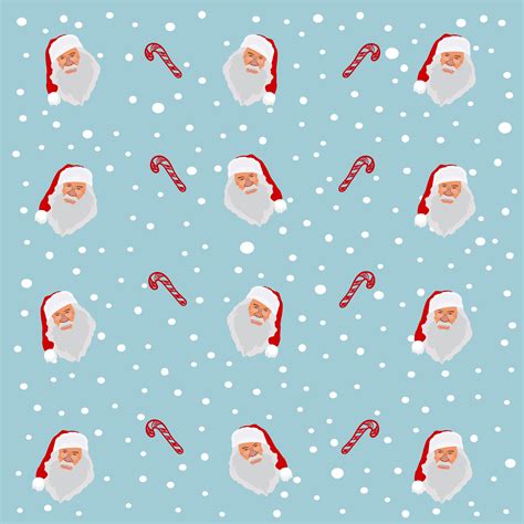 Santa Claus And Snowfall Pattern Pre Designed Illustrator Graphics