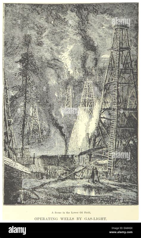 Henry1873 P308 Oil Field With Operating Wells Stock Photo Alamy