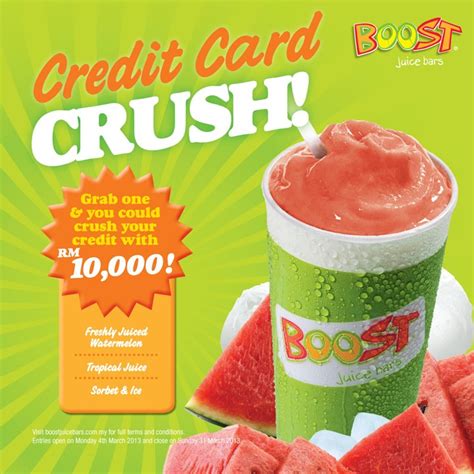 I get to mix different kind of fruits. Boost Juice Bars: Win RM10,000 to Pay Off Your Credit Card ...