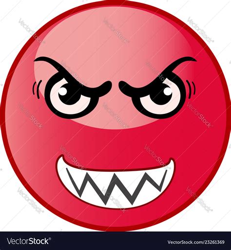 Angry Emoticon Emoji Red Smiley Royalty Free Vector Image