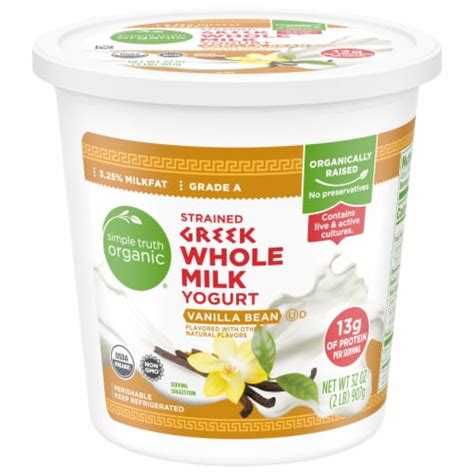 Simple Truth Organic Vanilla Whole Milk Greek Yogurt Tub Oz QFC