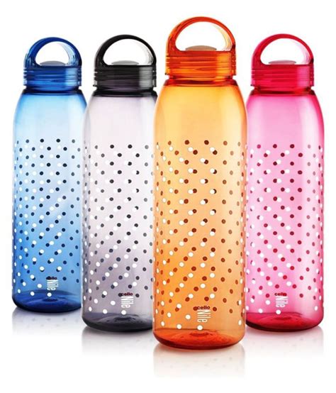 Cello Multicolour 1000 Ml Water Bottle Set Of 4 Buy Online At Best