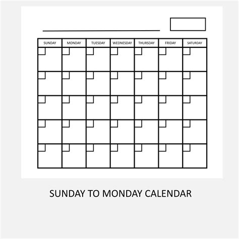 85 X 11 Inch Blank Calendar Page Template Instant Download Etsy