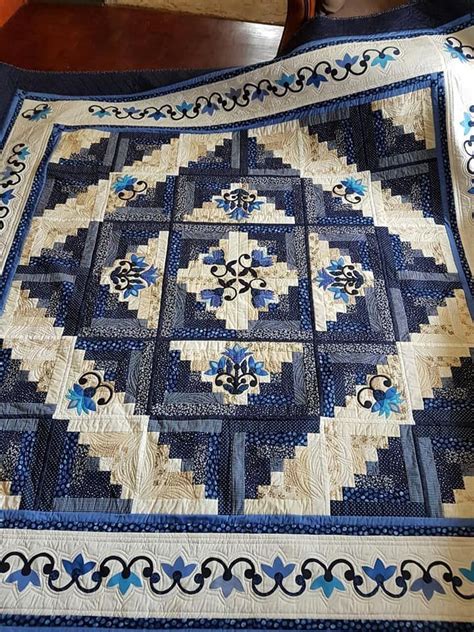 Brass quintet with xylophone solo * = required. Blue log cabin quilt with appliqué. Beautiful | Quilts ...