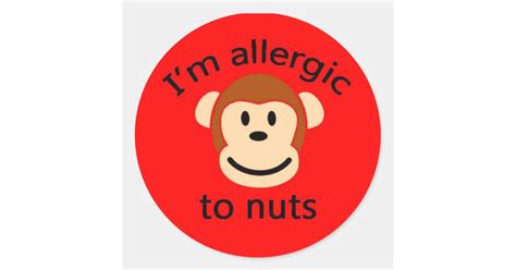 Nut Allergy Childrens Sticker Red Zazzle