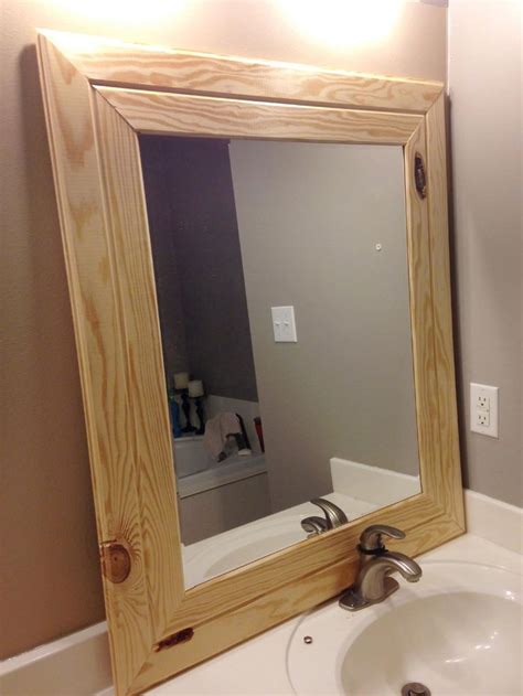 This wood bathroom mirror frame project can be accomplished in a weekend. Cheap Wood Framed Mirrors | Wooden mirror frame, Wood ...