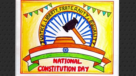 National Constitution Day Poster National Law Day Drawing Indian