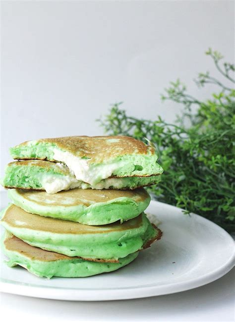 Delicious, easy to make and vegetarian! Pandan Pancakes with Coconut Custard Filling | Recipe | Food, Custard filling, Coconut custard