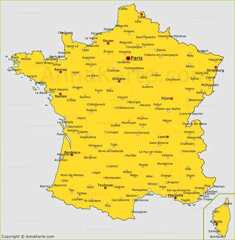 Die monumental ist das mapping, das mit projizierten und dynamischen karten immersiv die inschriften. Die Städte von Frankreich auf der Karte - AnnaKarte.com