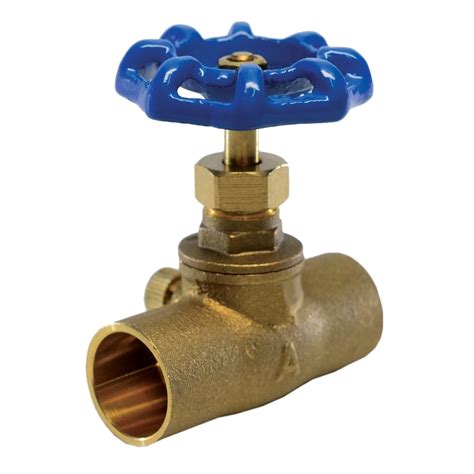 American Valve 34 In Brass Sweat In Line Stop Valve With Waste At