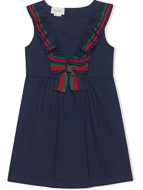 Gucci Kids Childrens Cotton Piquet Dress With Bow Farfetch In 2021